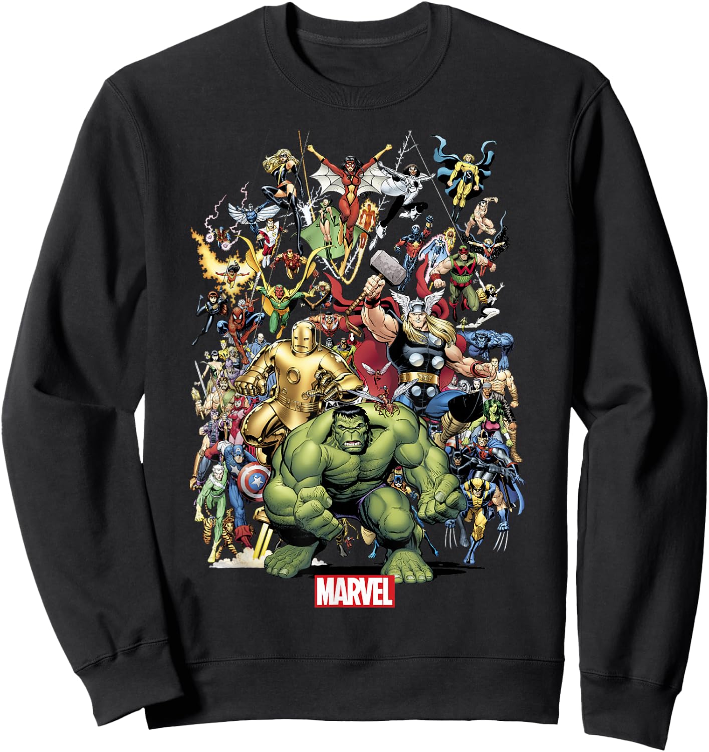 Marvel Exclusive Franchise Superhero Collage Sweatshirt - Sweatshirt | Black