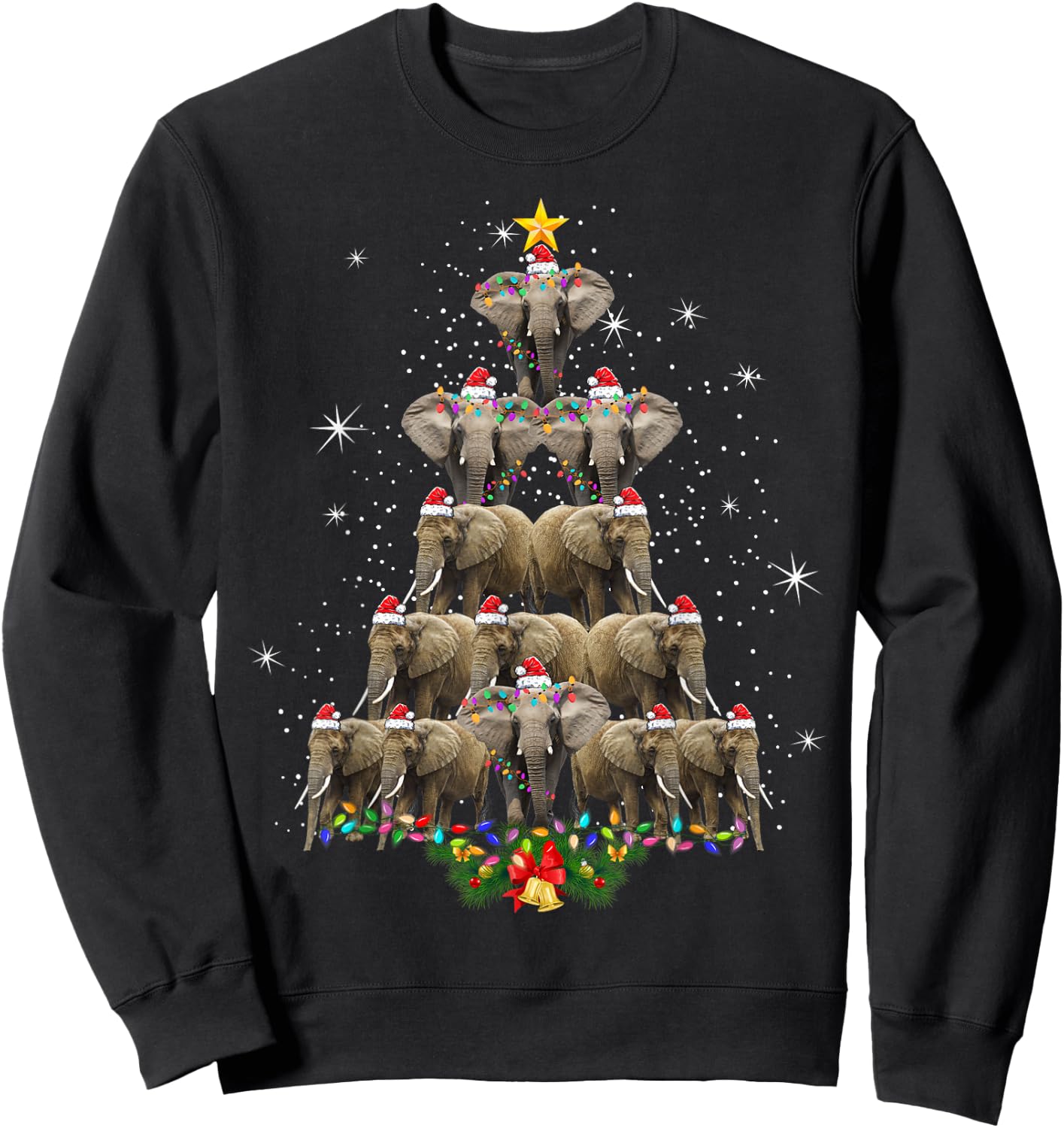 Elephant Christmas Men Women Elephant Lover Sweatshirt - Sweatshirt | Black