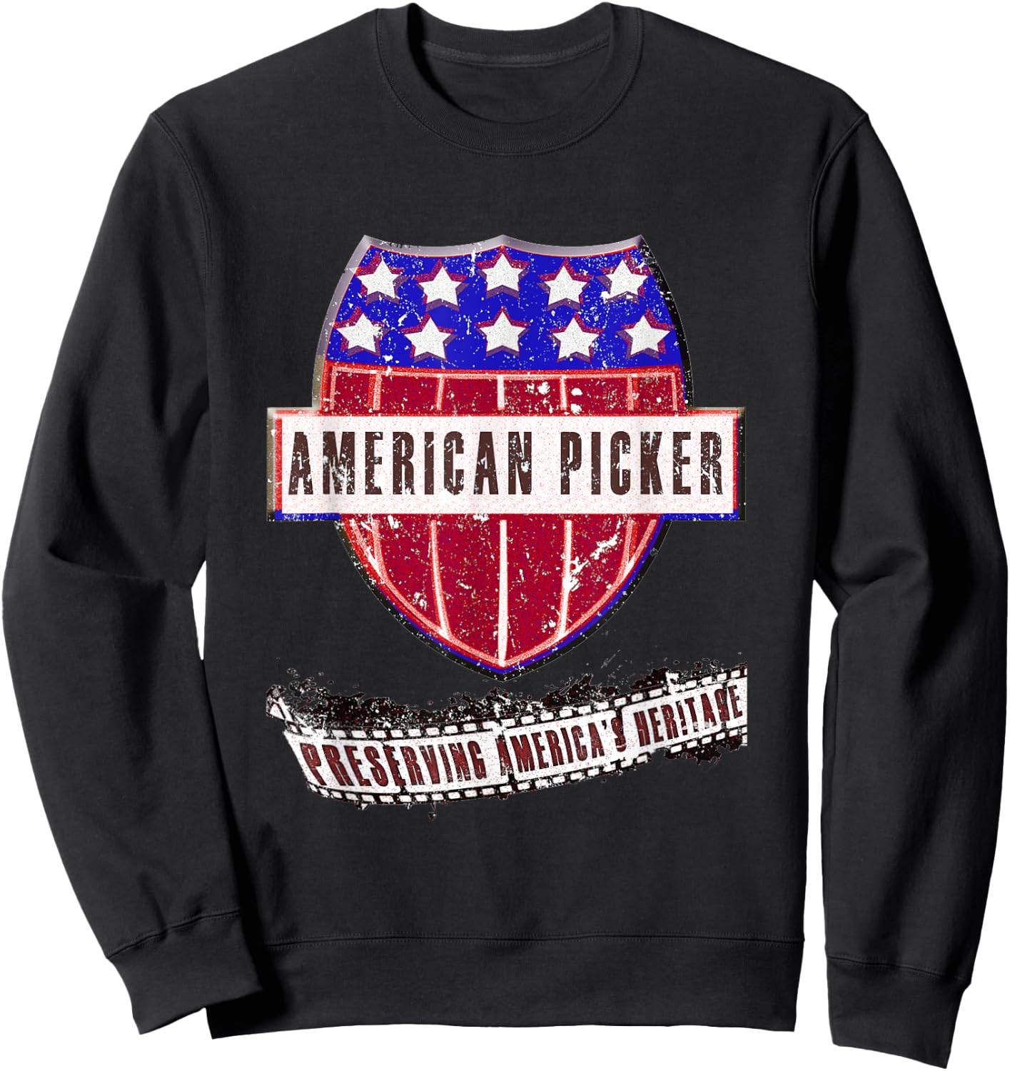 Patriotic American Heritage Pickers Sweatshirt - Sweatshirt | Black