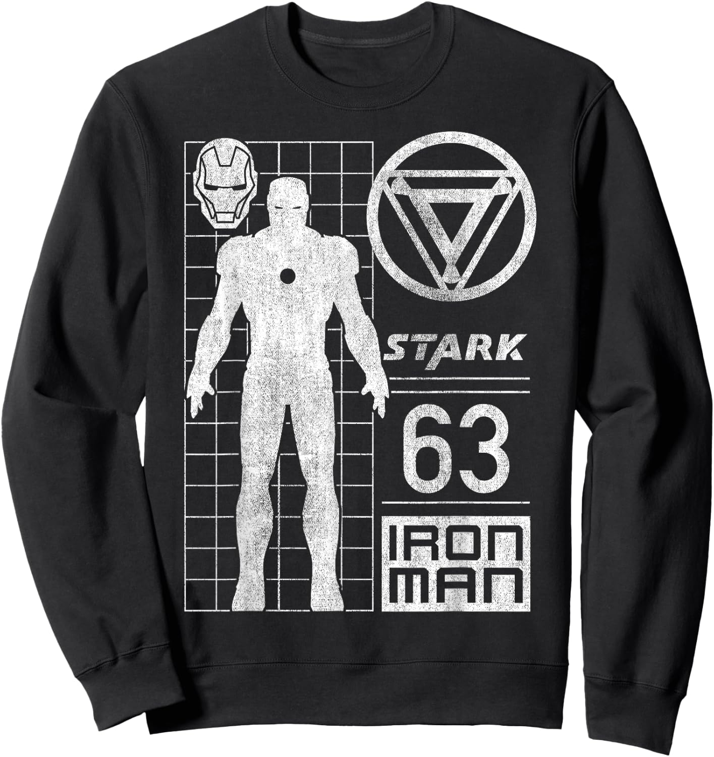 Iron Man Stark Industries 63 Moto Geometric Graphic Sweatshirt - Sweatshirt | Black