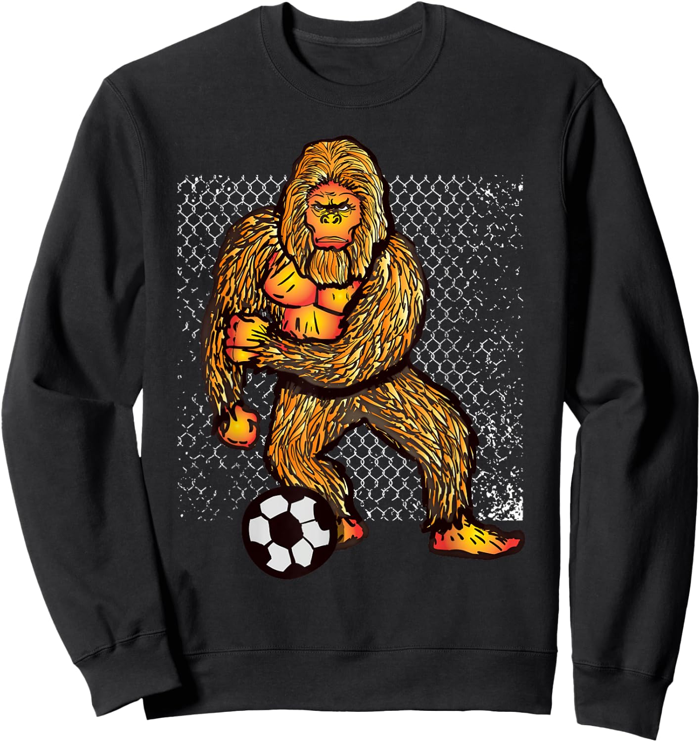 Bigfoot Playing Soccer For Soccer Players Funny Gift Sweatshirt - Sweatshirt | Black