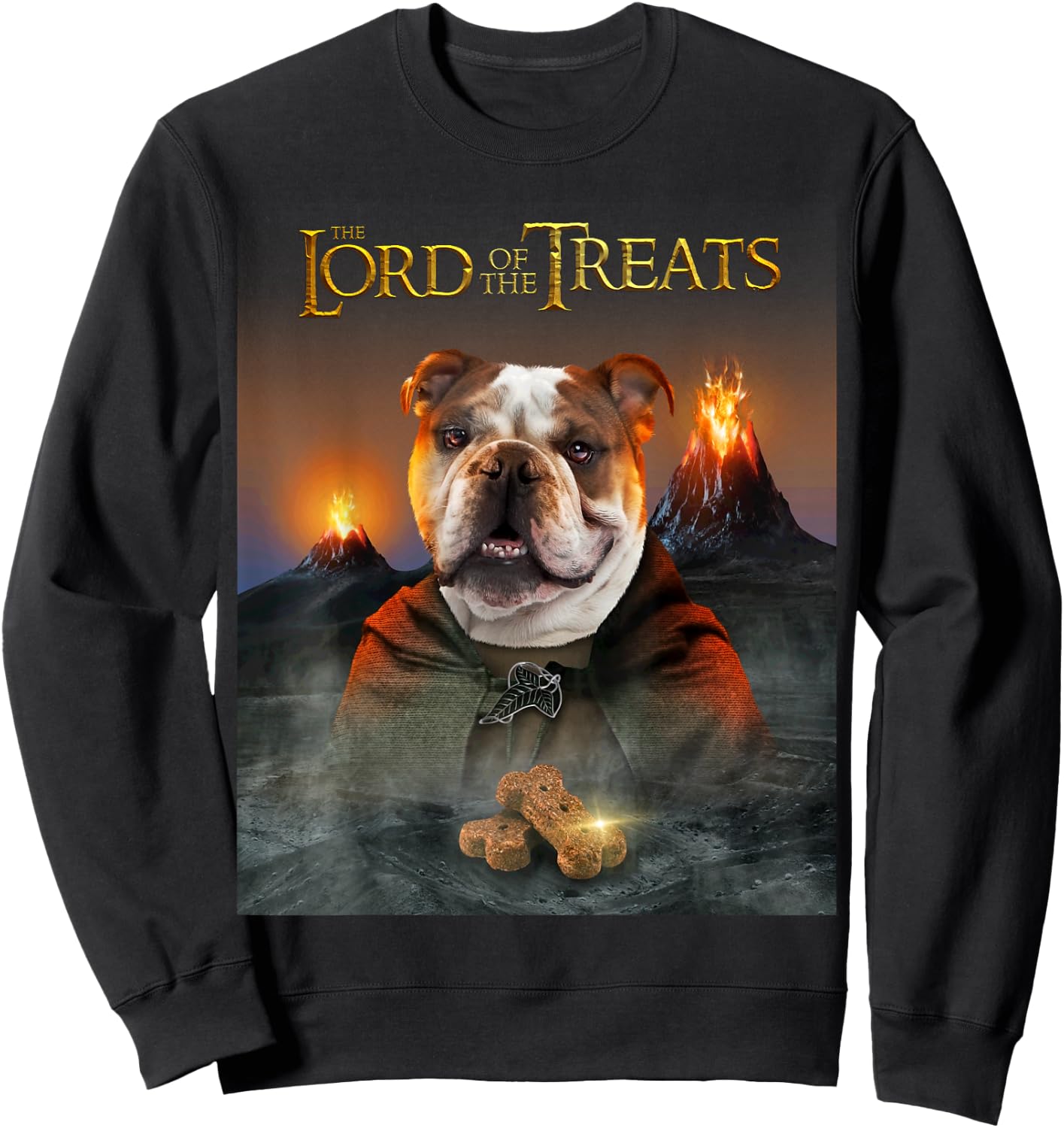 Lord of the Treats - Cute English Bulldog OEB Women Girls Kids Sweatshirt - Sweatshirt | Black