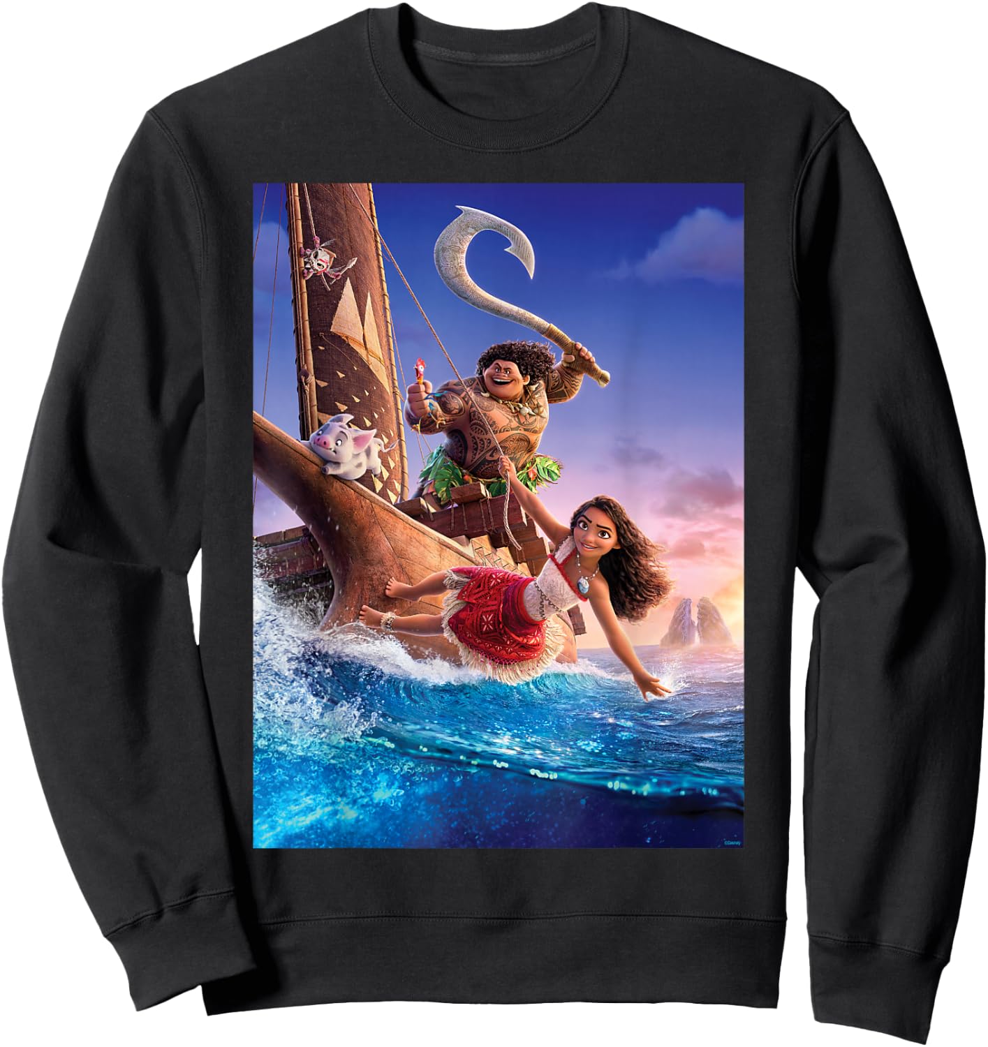 Disney Moana 2 Ocean Adventure Official Movie Teaser Poster Sweatshirt - Sweatshirt | Black