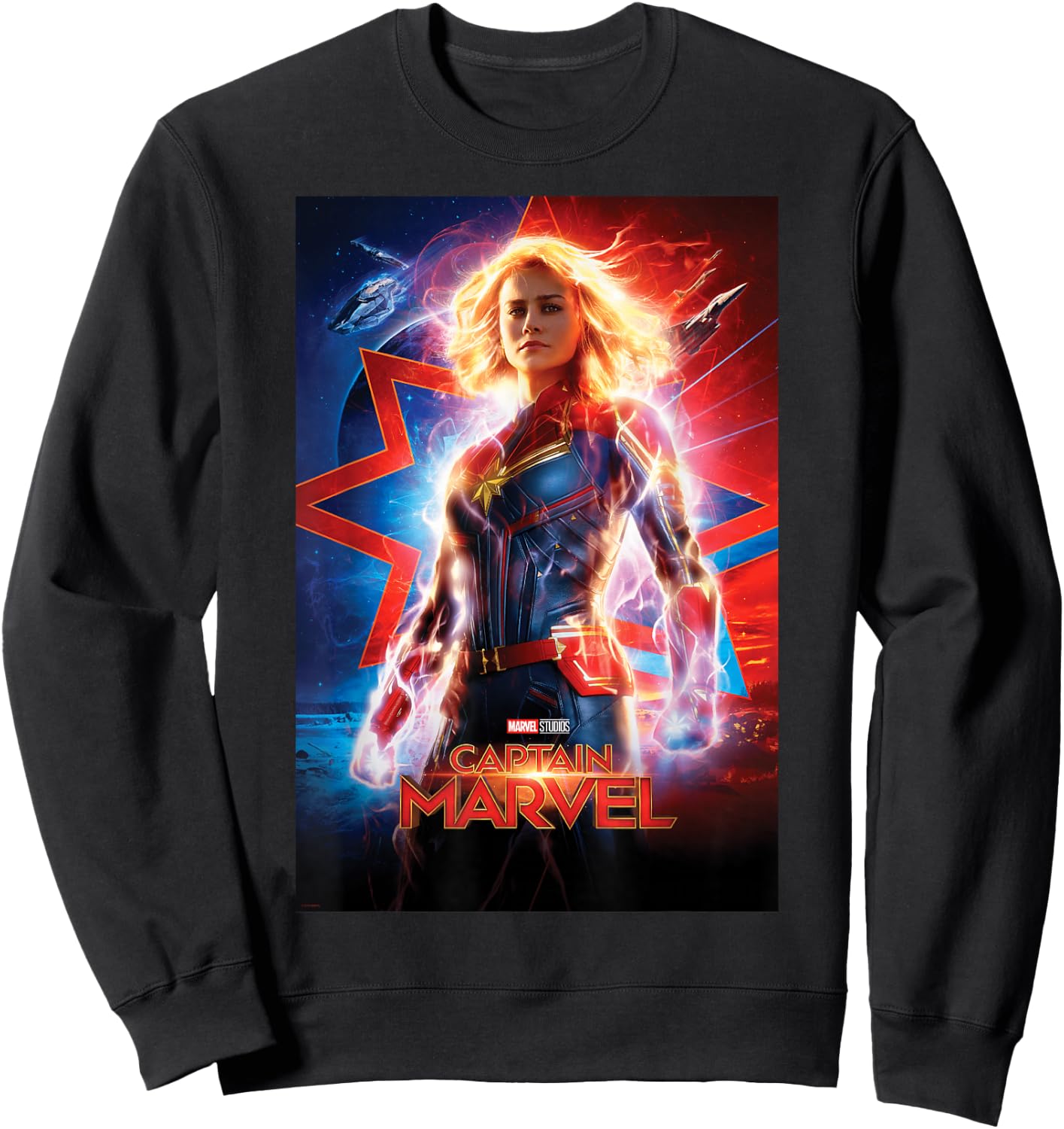 Marvel Captain Marvel Suited Up Poster Sweatshirt - Sweatshirt | Black