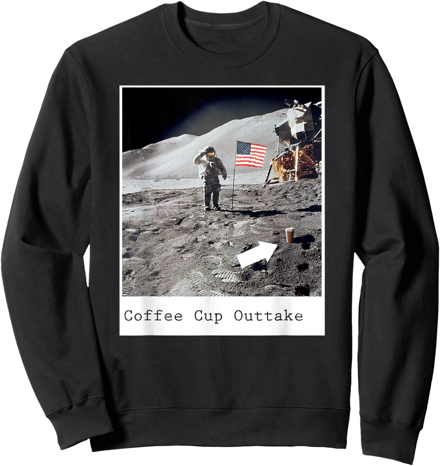 Fake Moon Landing Hoax Government Conspiracy Theory Gift Sweatshirt - Sweatshirt | Black