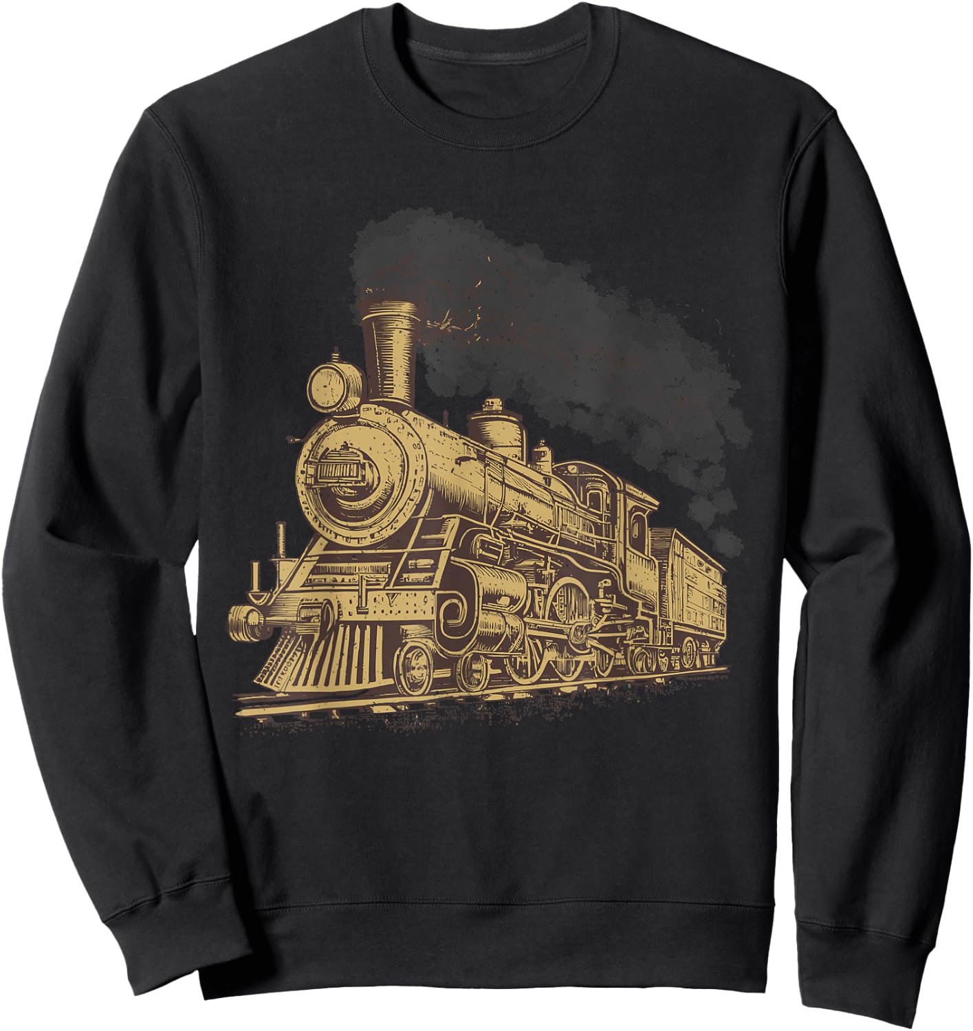 Cool Steam Train Art Women Locomotive Train Lover Sweatshirt - Sweatshirt | Black