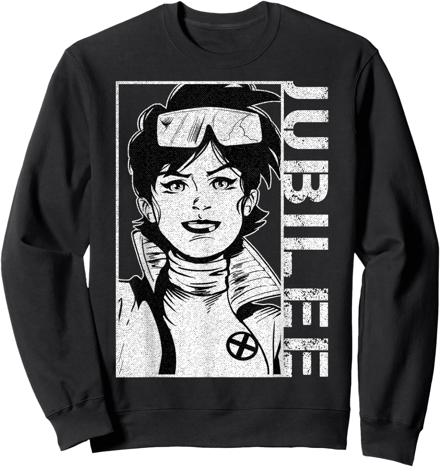 Marvel X-Men Jubilee Character Profile Face Graphic Sweatshirt - Sweatshirt | Black
