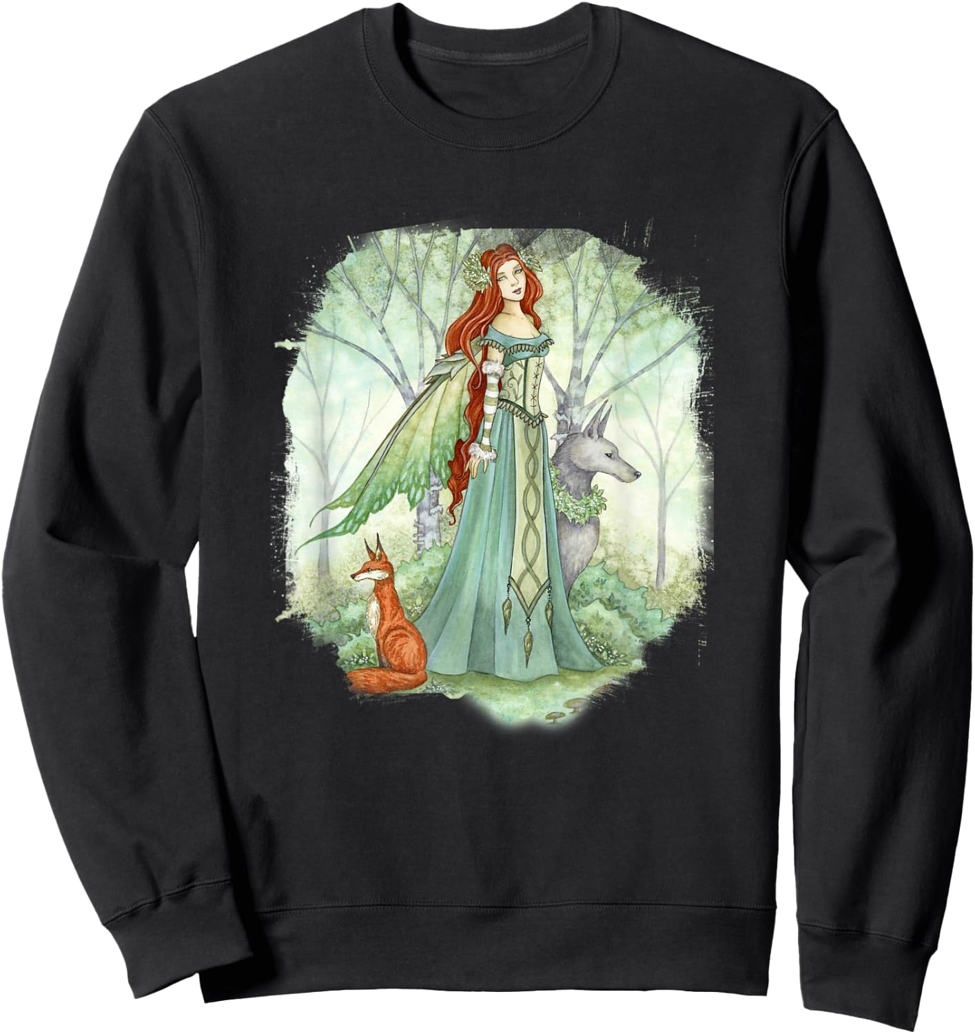 Amy Brown Art, Woodland Guardian, Faery Fairy Queen Sweatshirt - Sweatshirt | Black