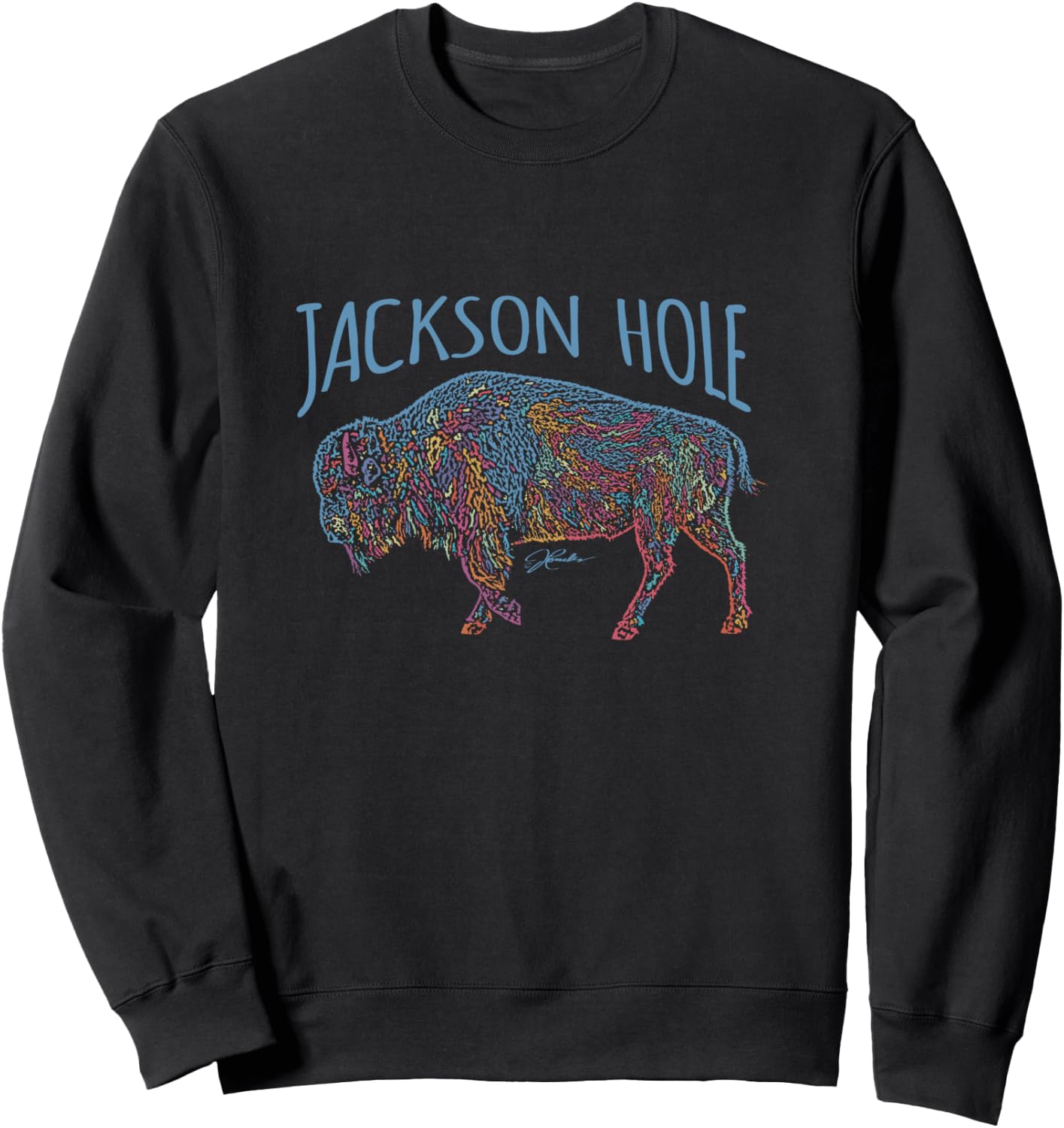 JCombs: Jackson Hole, Wyoming, American Bison Sweatshirt - Sweatshirt | Black