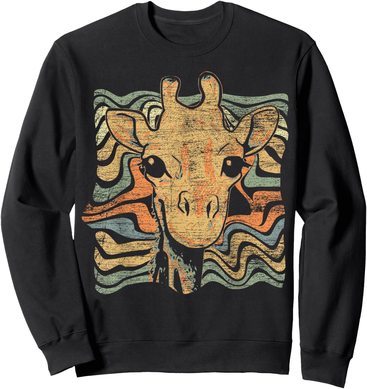 Vintage Animal Gifts Africa - Cute Giraffe Sweatshirt - Sweatshirt | Black