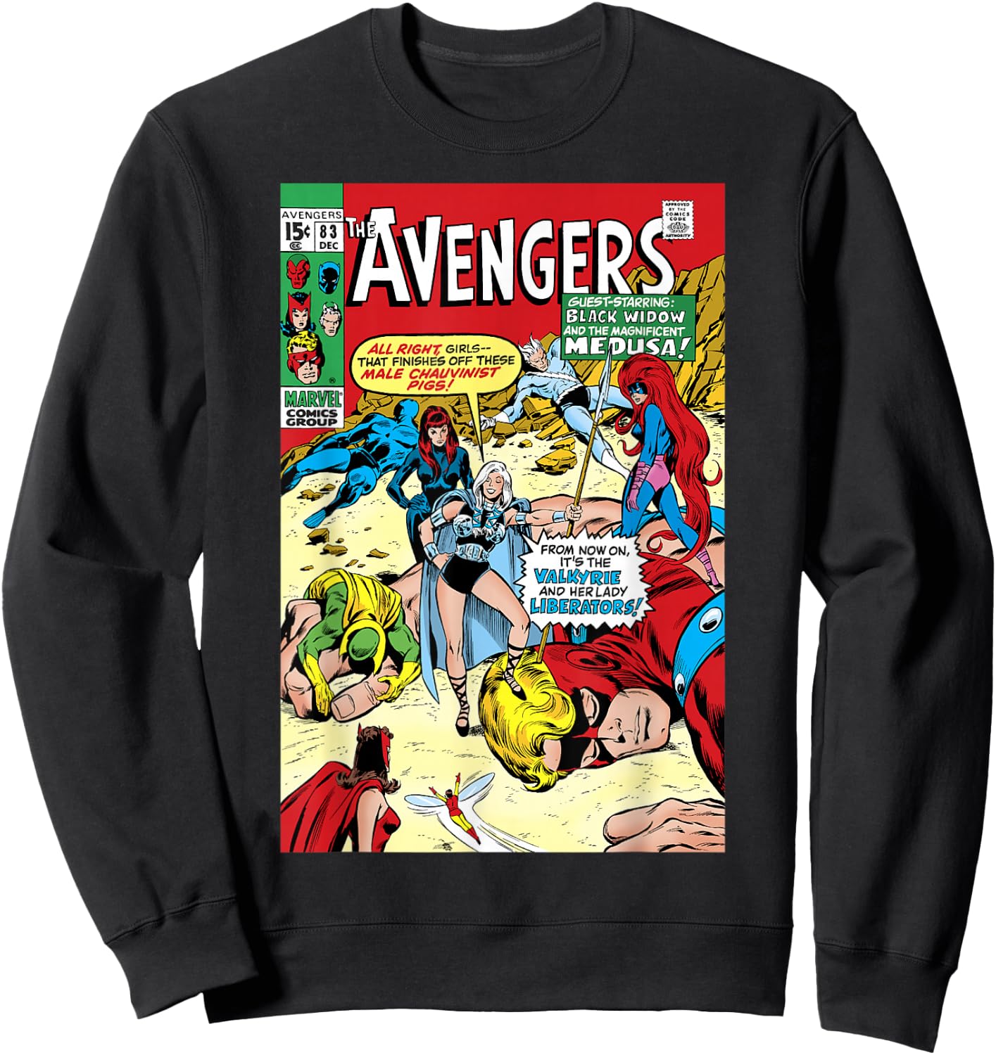 Marvel Valkyrie And Her Lady Liberators Comic Cover Sweatshirt - Sweatshirt | Black