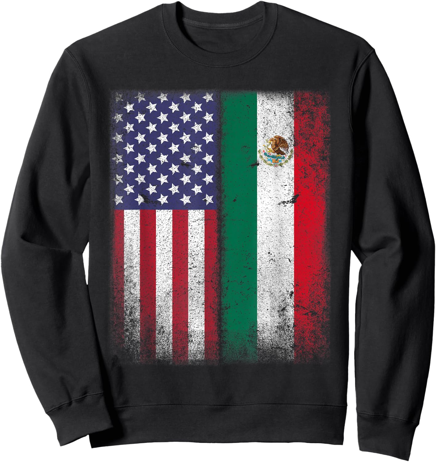 Mexican American Flag Mexico USA Mexicana Mexicano Sweatshirt - Sweatshirt | Black