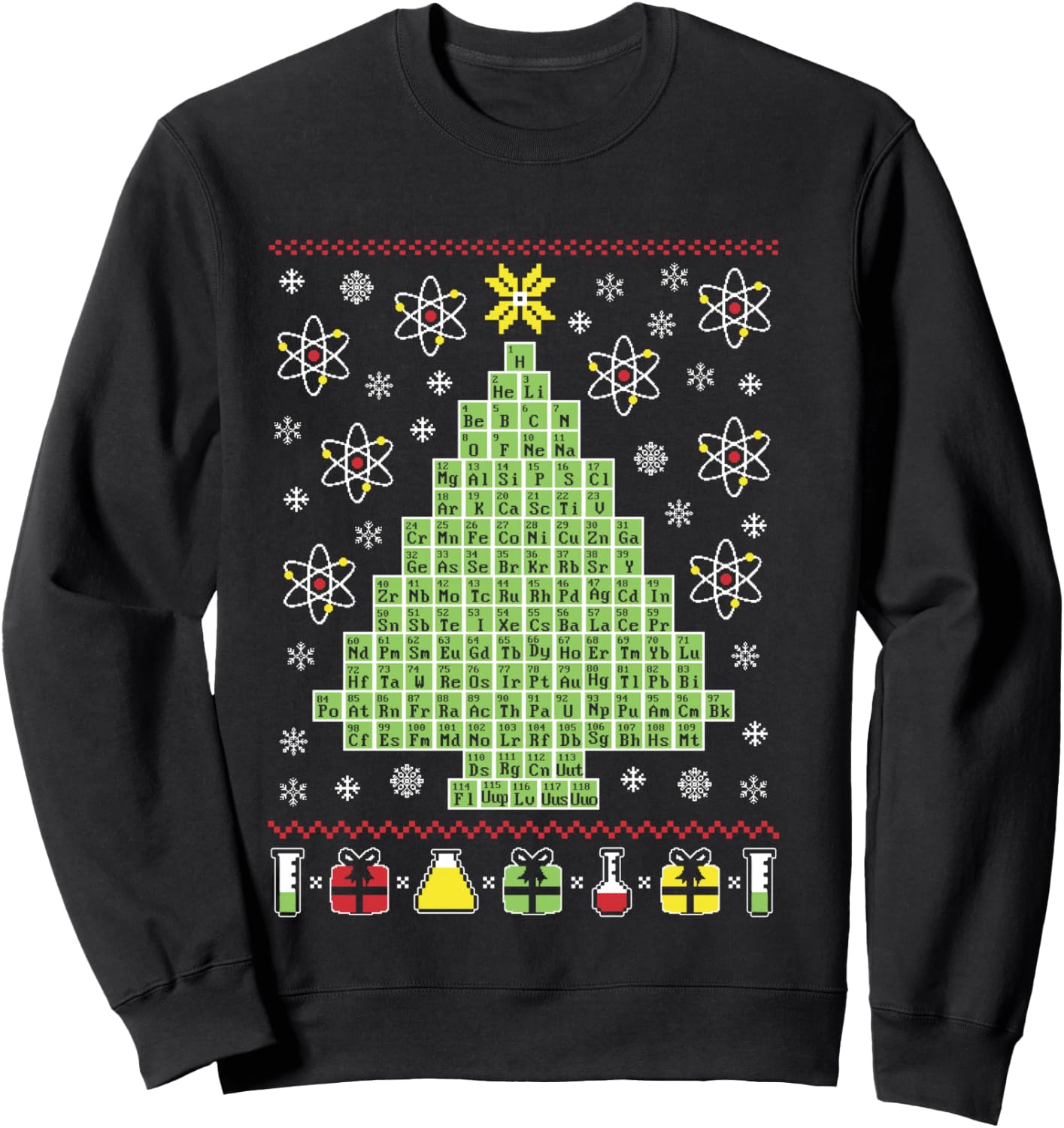 Chemistry Periodic Table Science - Ugly Christmas Sweater Sweatshirt - Sweatshirt | Black