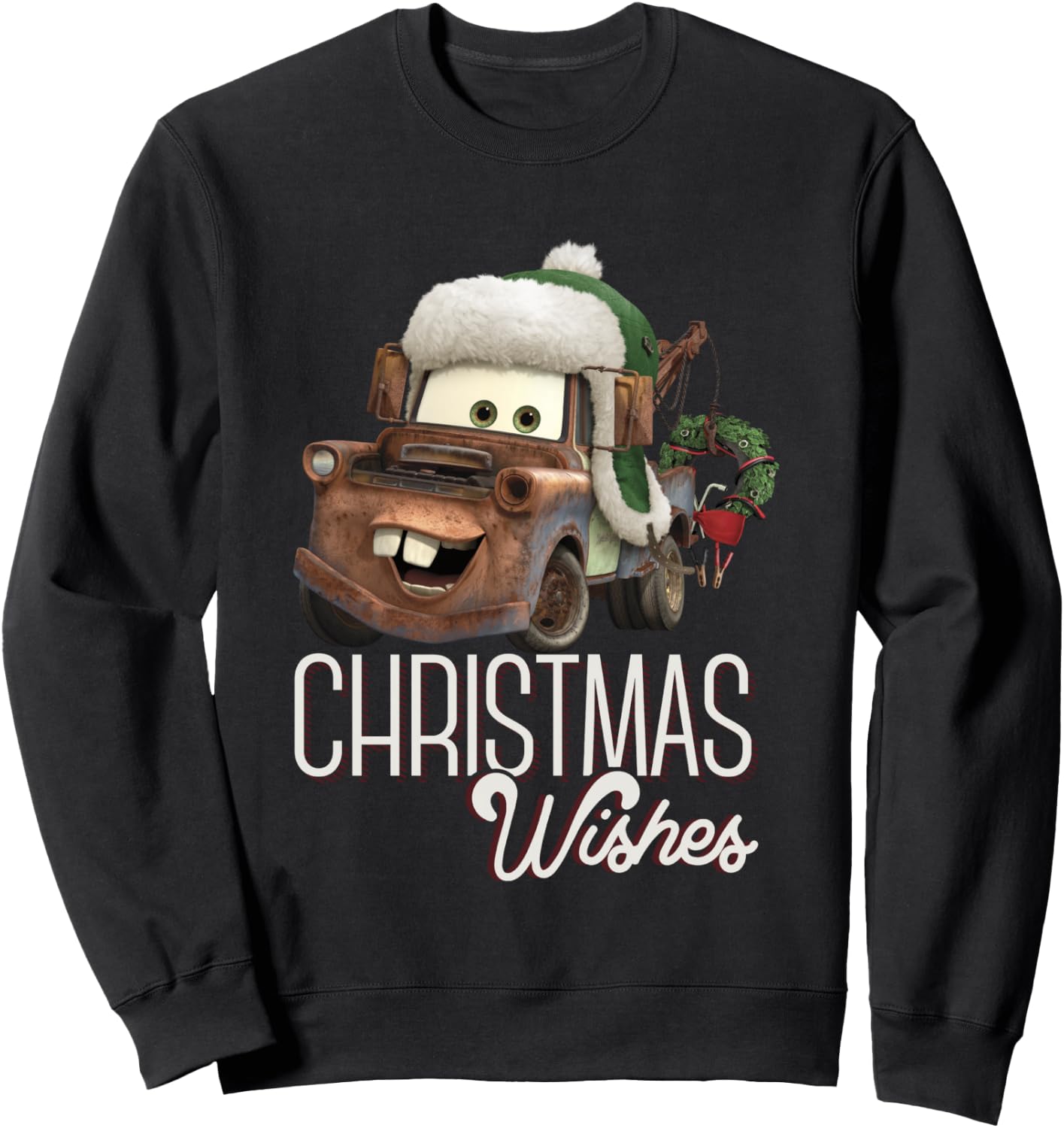 Disney Pixar Cars Tow Mater Christmas Wishes Portrait Sweatshirt - Sweatshirt | Black
