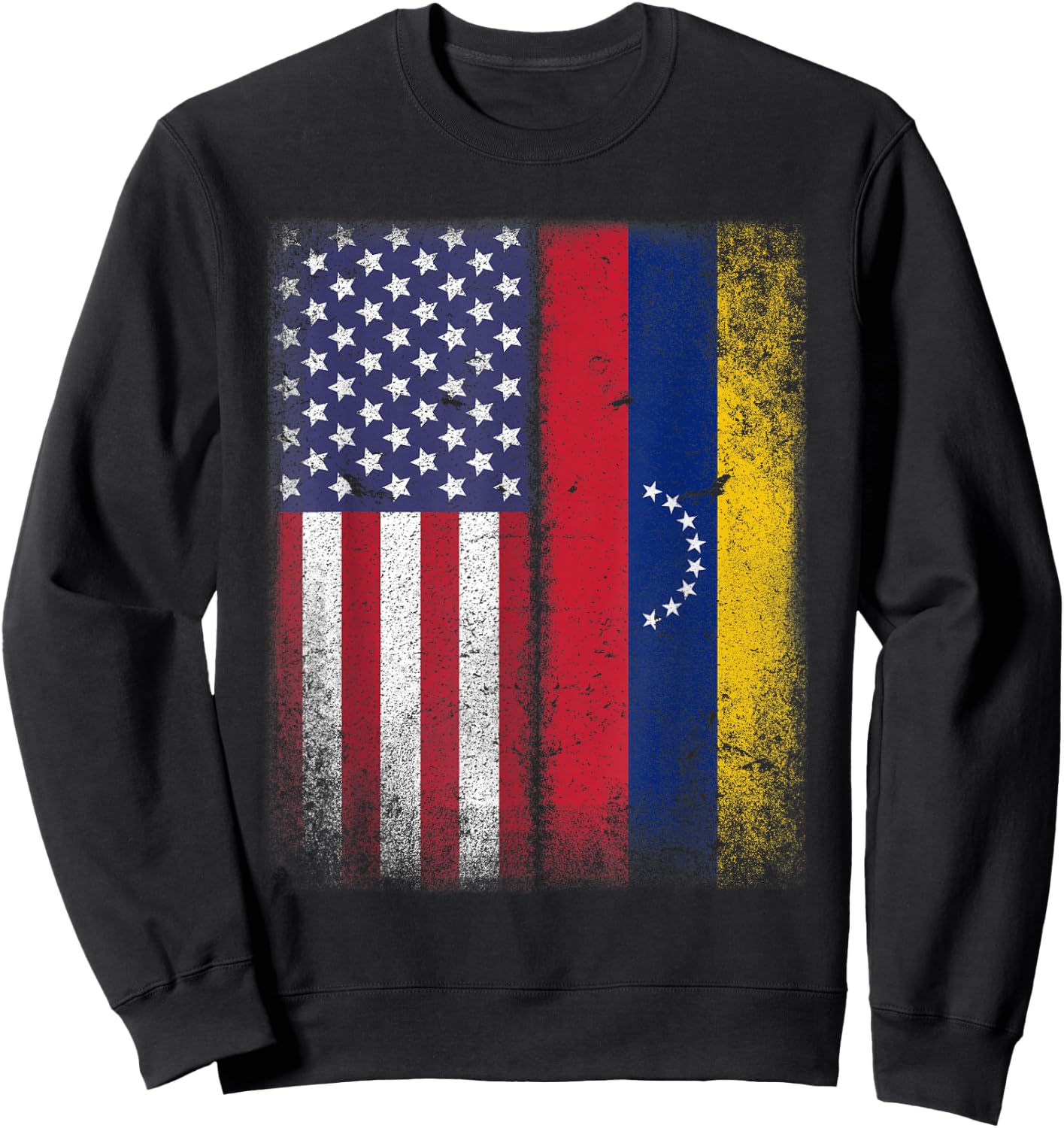 Venezuelan Roots American Grown Venezuela Usa Flag America Sweatshirt - Sweatshirt | Black
