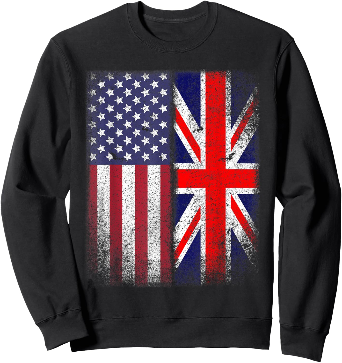 British American Flag Union Jack England Usa Sweatshirt - Sweatshirt | Black