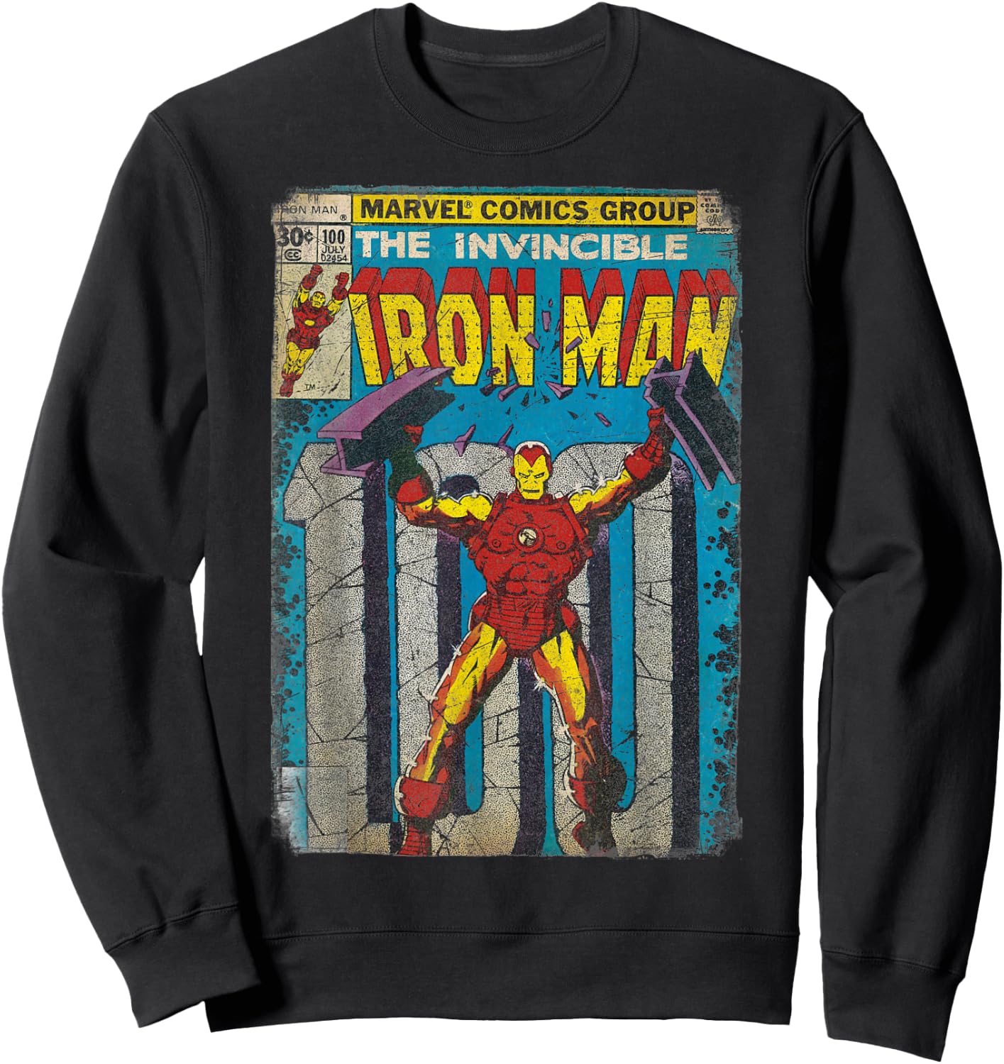 Iron Man Classic Retro Comic Vintage Cover Graphic Sweatshirt - Sweatshirt | Black
