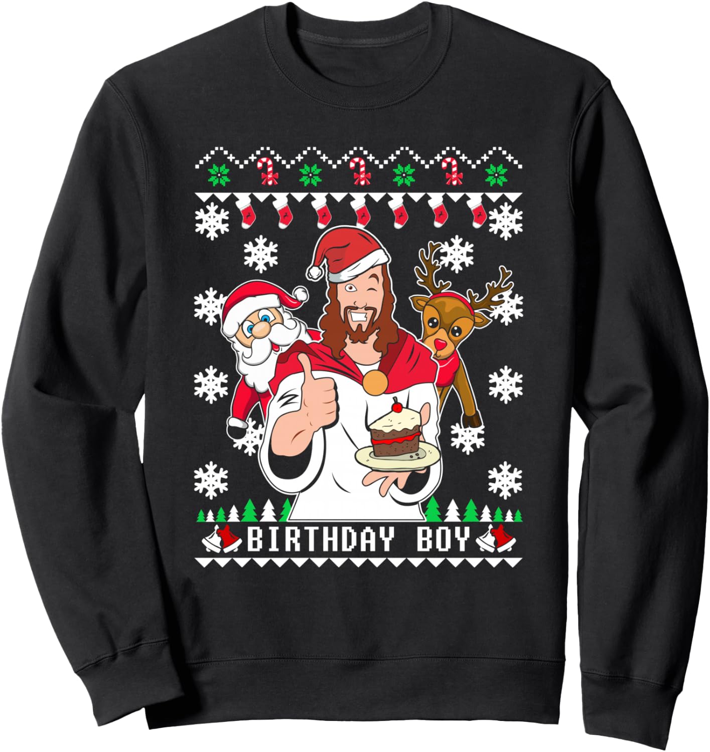 Birthday Boy Men Women Kids Funny Ugly Christmas Sweatshirt - Sweatshirt | Black