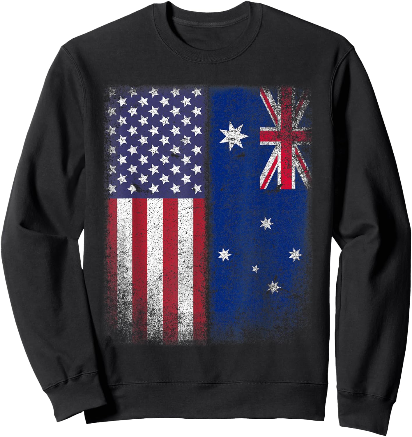 Australian American Flag Australia Usa Sweatshirt - Sweatshirt | Black