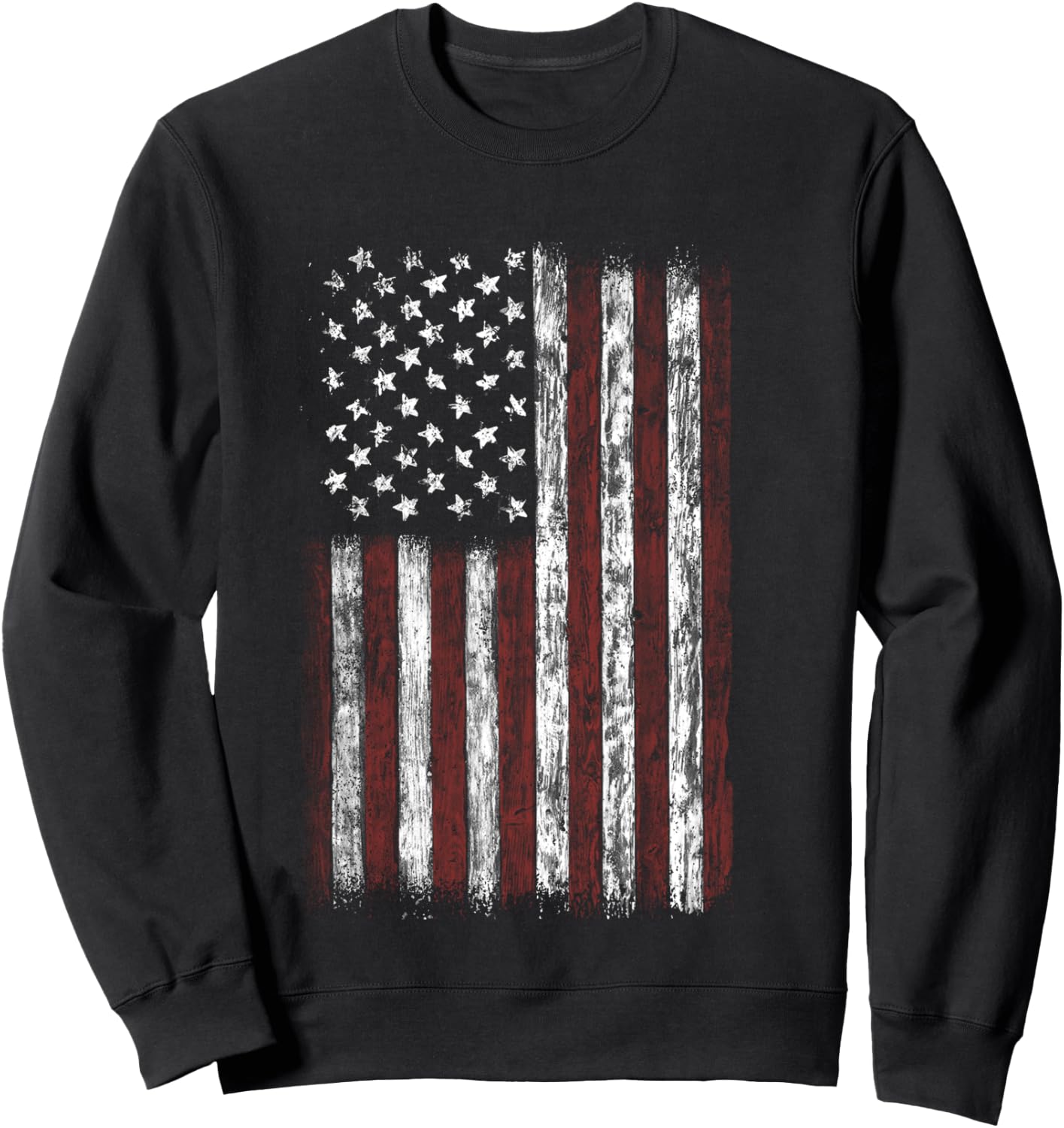 Vintage American Flag Shirt Men USA Flag Sweatshirt - Sweatshirt | Black