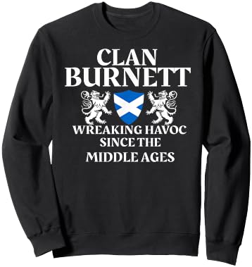 Clan Burnett Scottish Family Kilt Tartan Lion Sweatshirt - Sweatshirt | Black