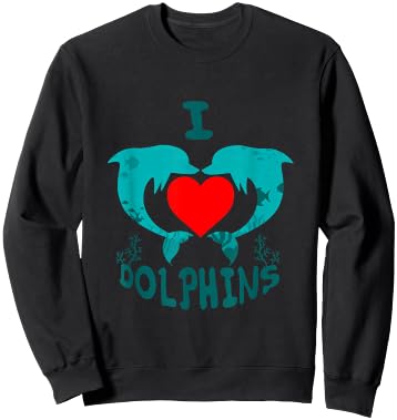 I love dolphins Gift Sweatshirt - Sweatshirt | Black