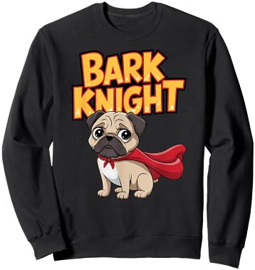 Pug Power: Bark Knight Hero Adventure Sweatshirt - Sweatshirt | Black