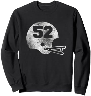 Vintage Football Jersey Number 52 Player Number Sweatshirt - Sweatshirt | Black
