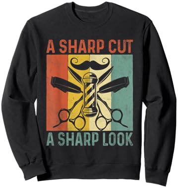 The Art Of Barbering Haircut Hairstyle Men Barber Barbershop Sweatshirt - Sweatshirt | Black