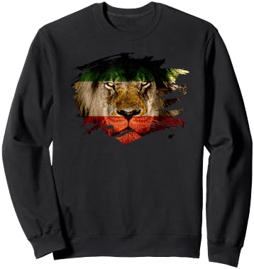 Persia Flag with African Lion - Persian Pride Sweatshirt - Sweatshirt | Black