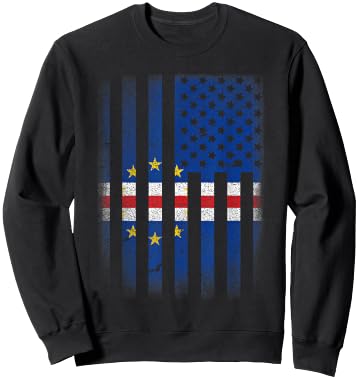 Cape Verdean American Flag Cabo Verde Usa America Sweatshirt - Sweatshirt | Black