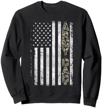 Proud Army Dad T Shirt United States USA Flag Father Gift Sweatshirt - Sweatshirt | Black