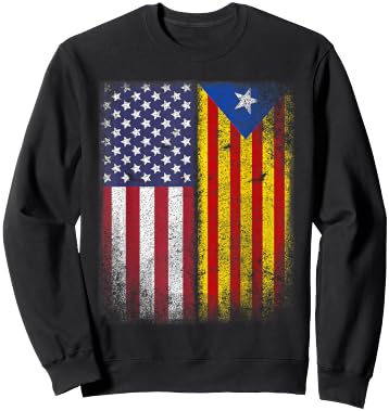 Catalan American Flag Catalunya Usa Catalonia Sweatshirt - Sweatshirt | Black