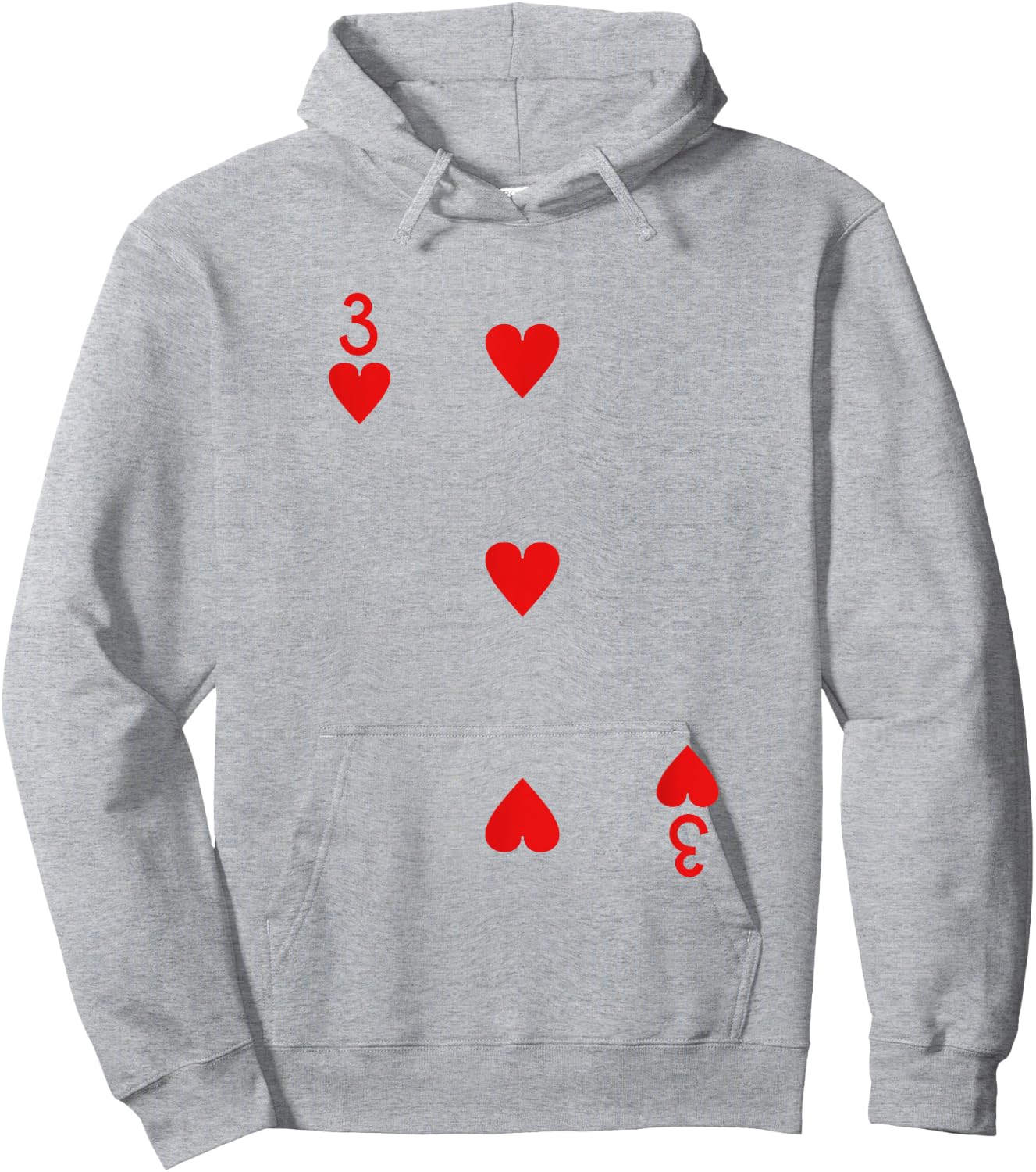 Three Of Hearts Deck Of Cards Playing Cards Halloween Poker Hoodie - Hoodie | Ash