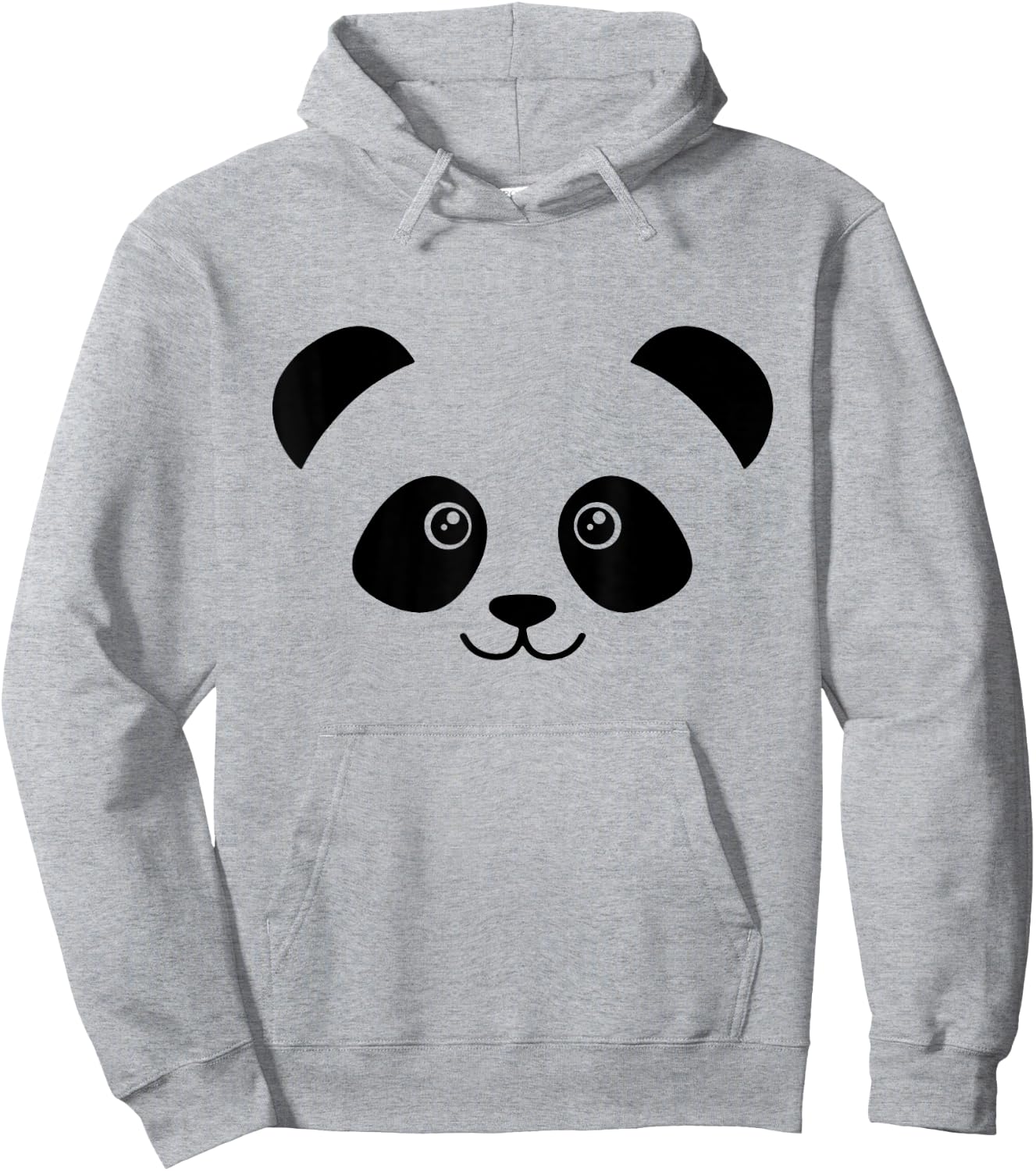 Panda Face Cute design Cute Little Panda Face , Girls - Grey, Short Sleeve, Classic Fit, , XS/Small Hoodie - Hoodie | Ash