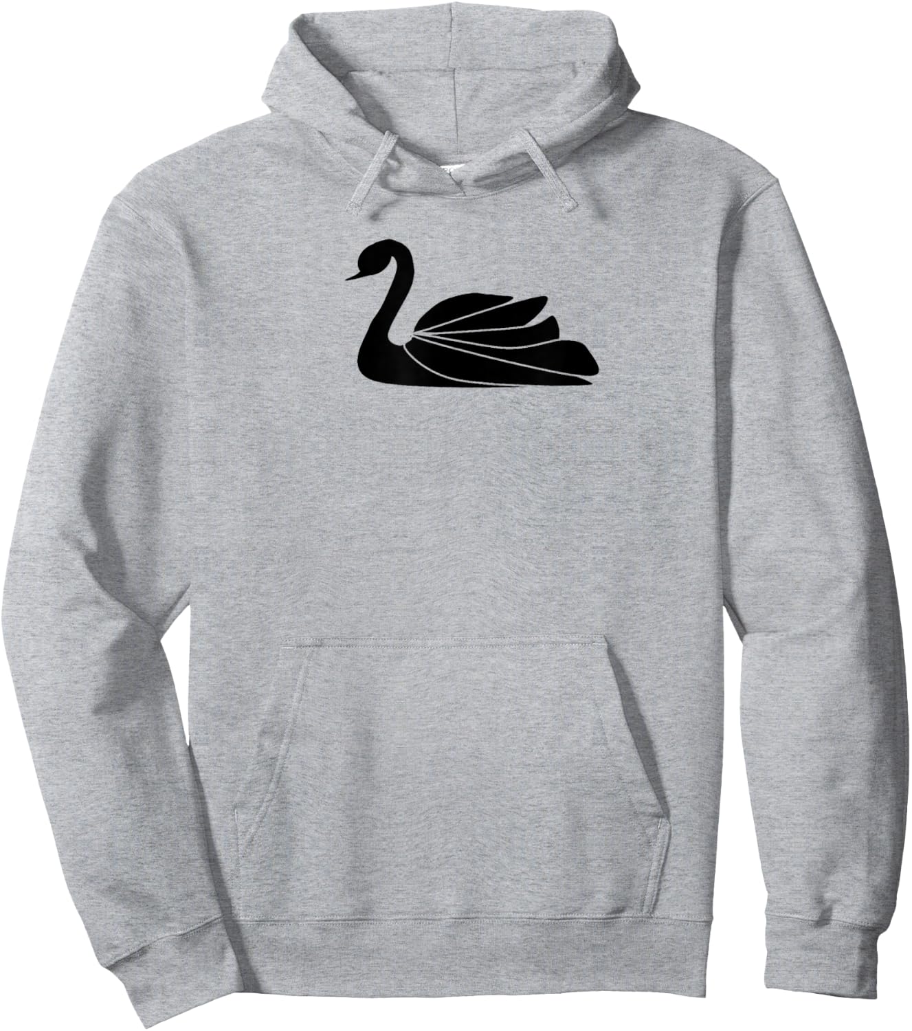 Swan Design- Black Silhouette for classic swan lovers Hoodie - Hoodie | Ash