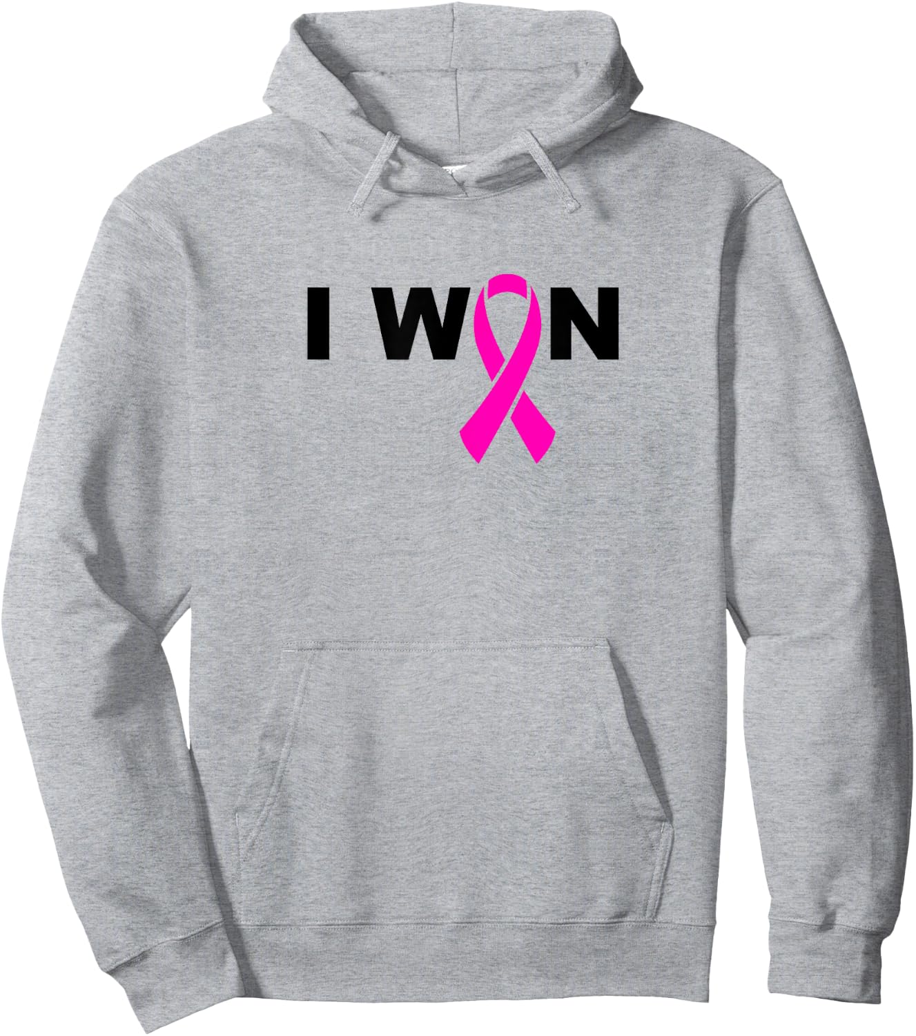 I WON Pink Ribbon for Breast Cancer Awareness Shirt Hoodie - Hoodie | Ash
