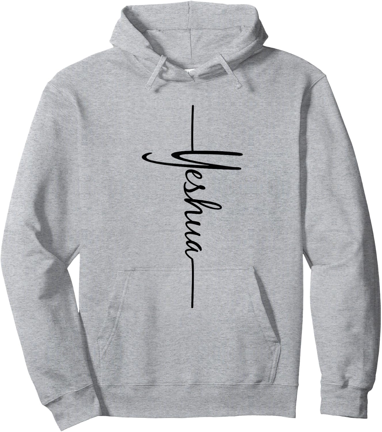 Christian Faith Cross Script - Yeshua Hoodie - Hoodie | Ash