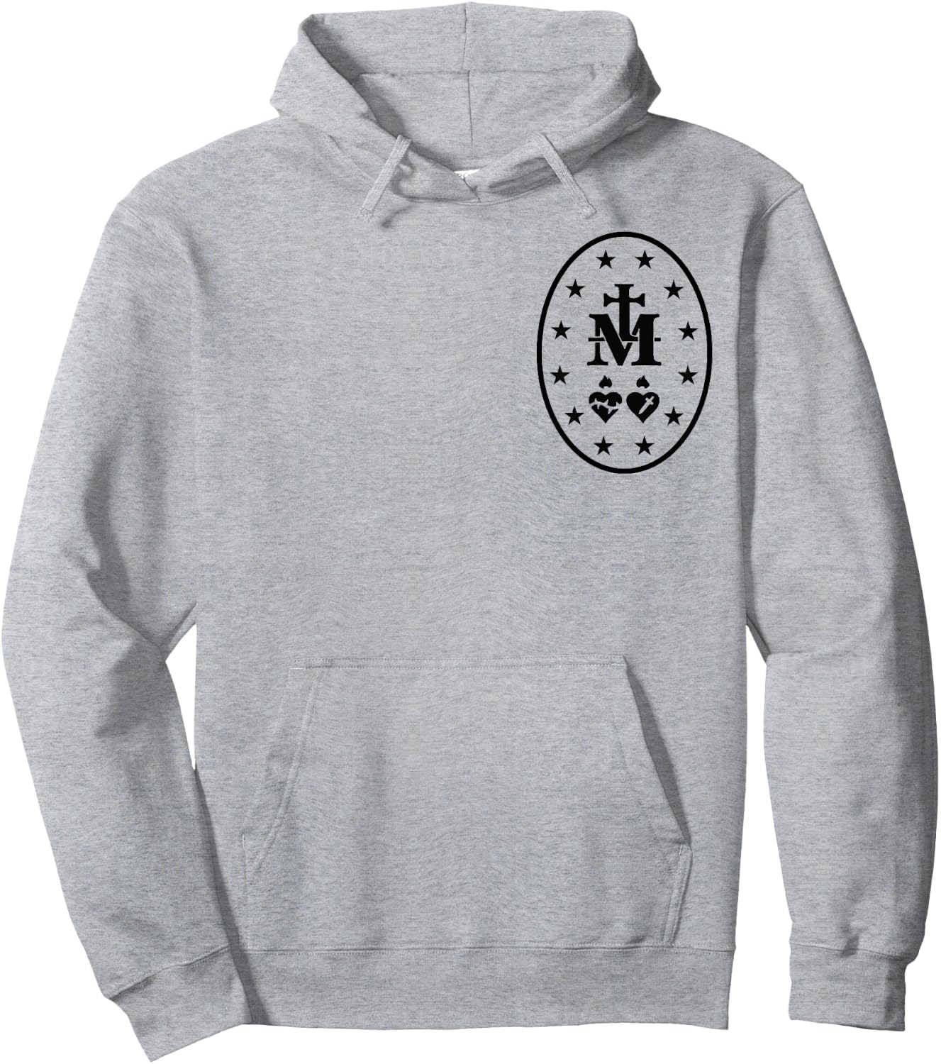 Miraculous Medal Catholic Virgin Mary Sacred Heart Hoodie - Hoodie | Ash