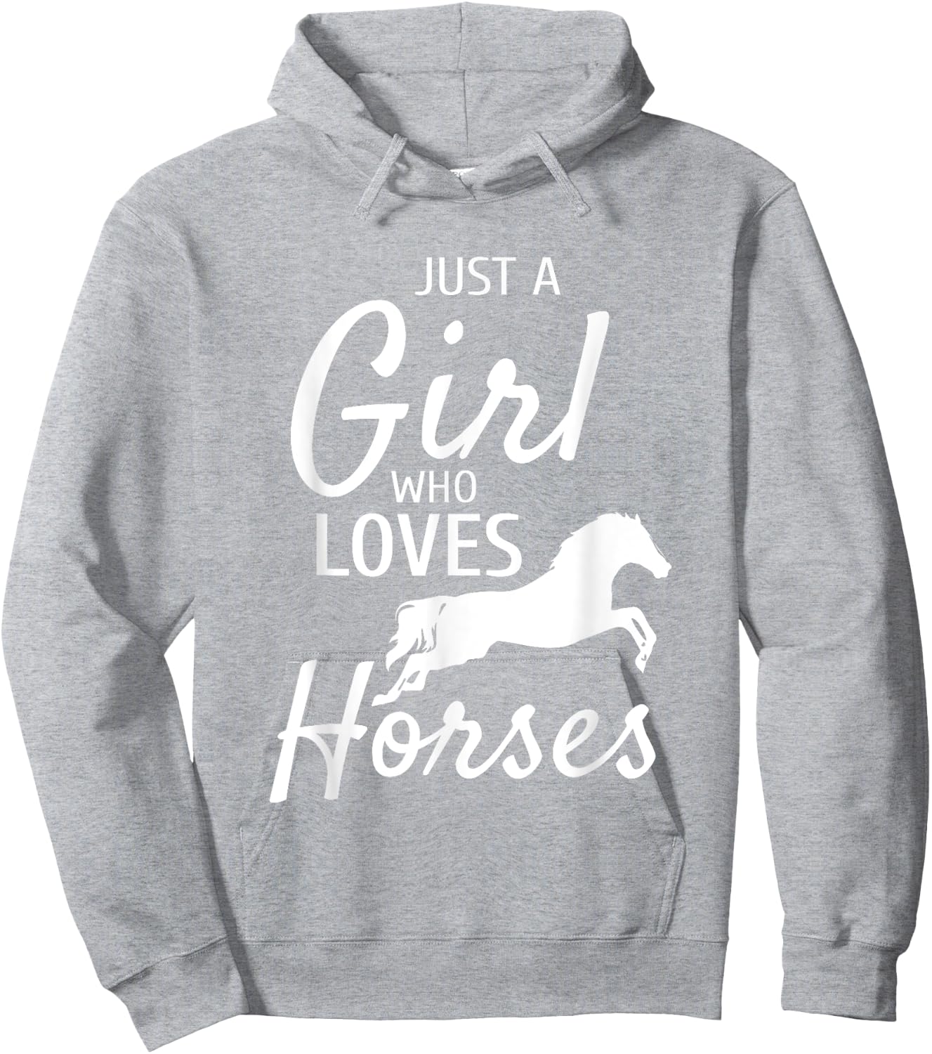Just A Girl Who Loves Horses Riding Gifts Girls Horse Hoodie - Hoodie | Ash