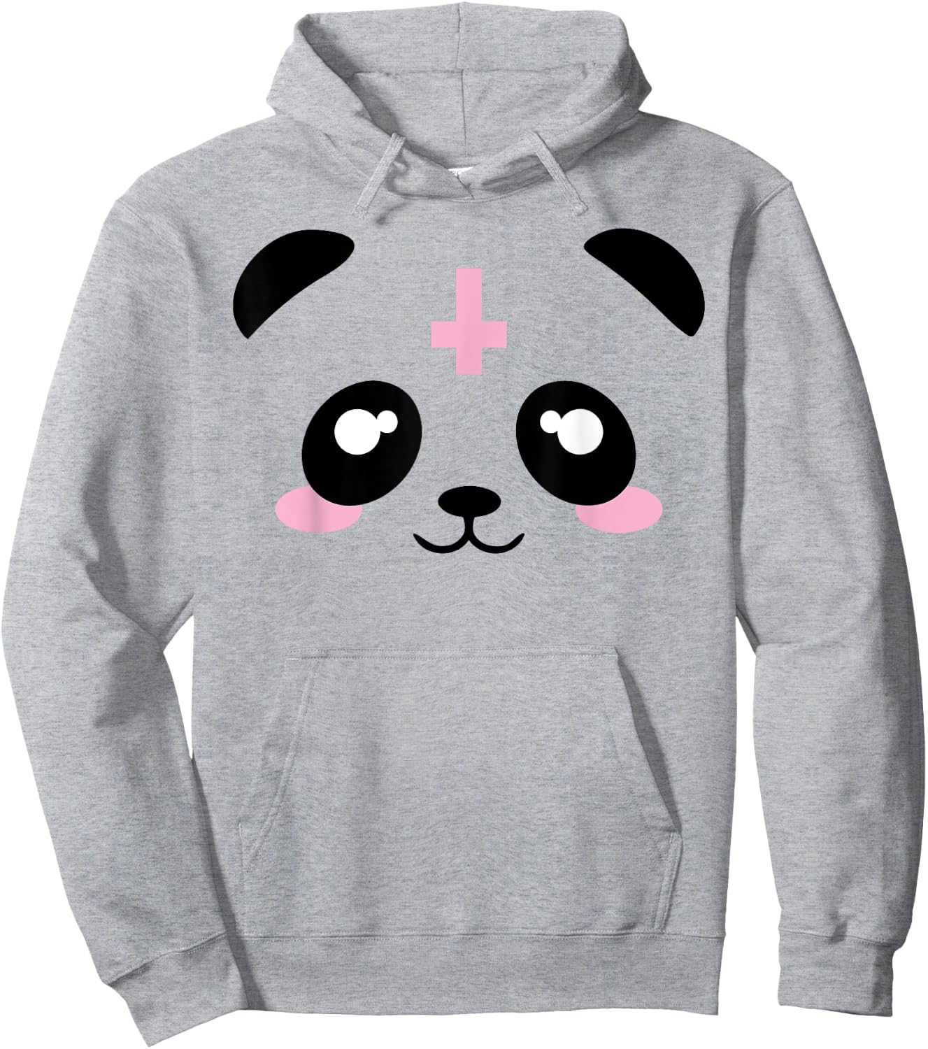 Pastel Goth Kawaii Punk Upside Down Cross Panda Shirt Hoodie - Hoodie | Ash