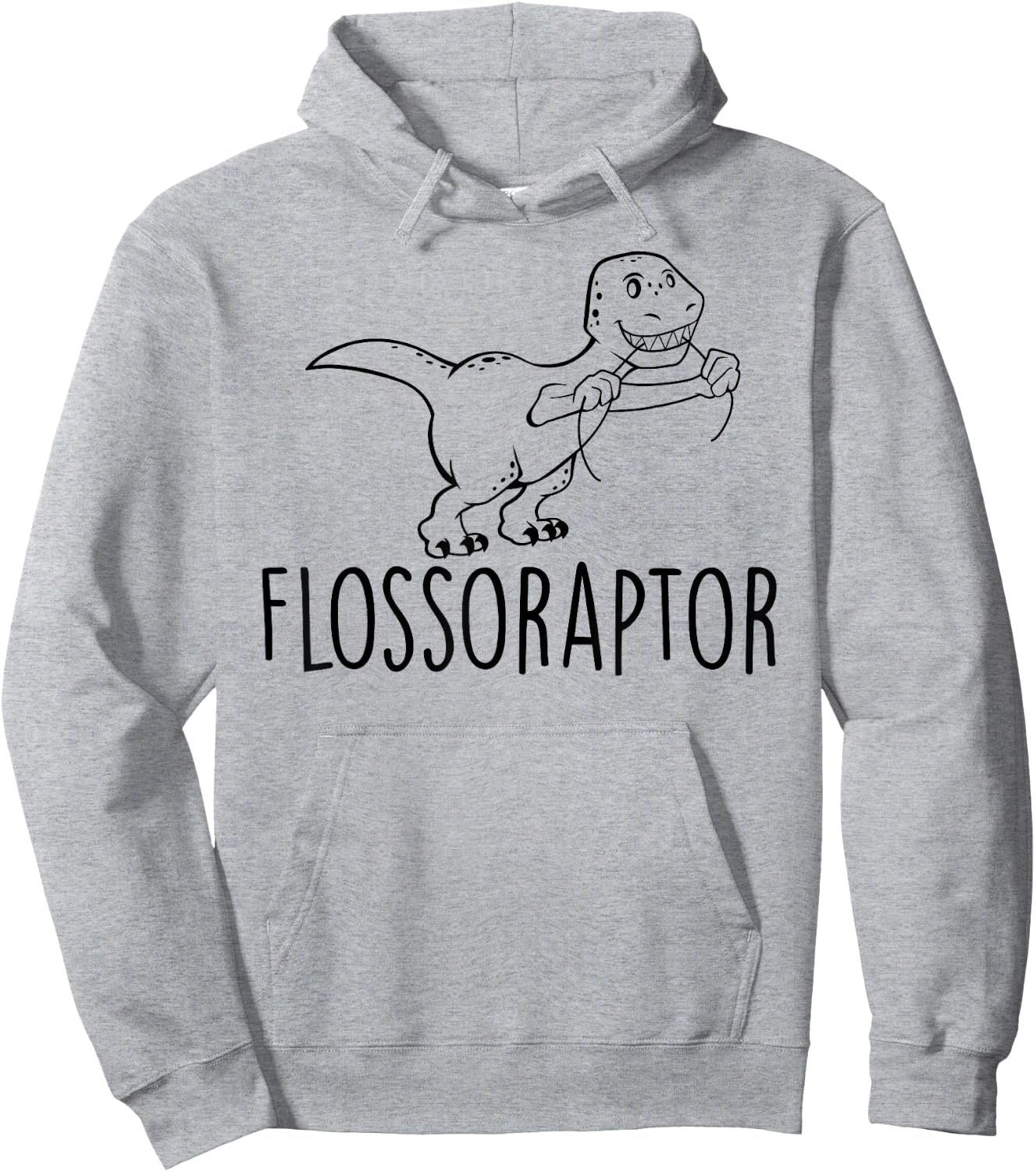 Flossoraptor Floss Cute Raptor Funny DDS Dental Babe T Shirt Hoodie - Hoodie | Ash