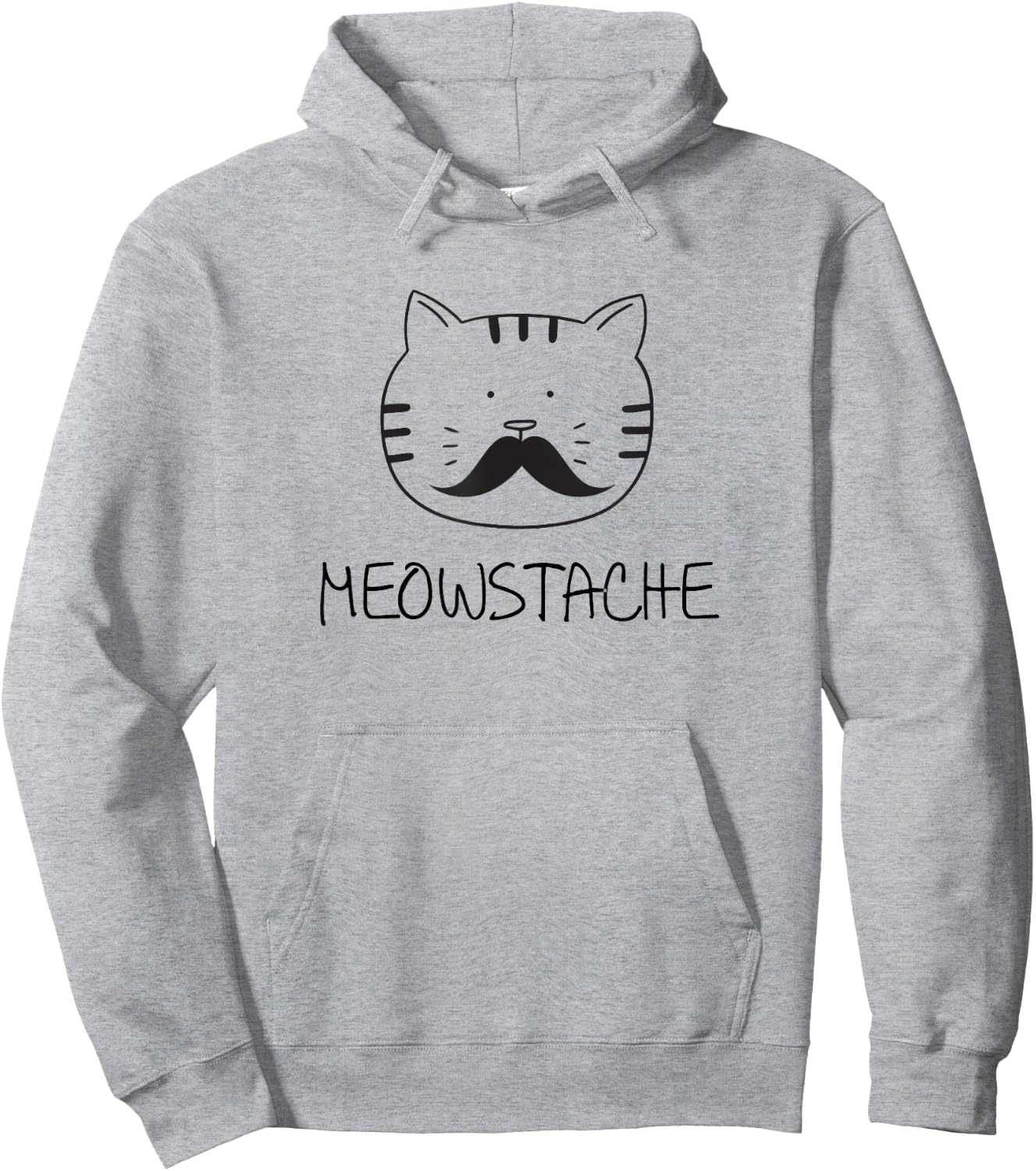 Funny cat mustache meowstache gift Men Women Girls Kids Hoodie - Hoodie | Ash