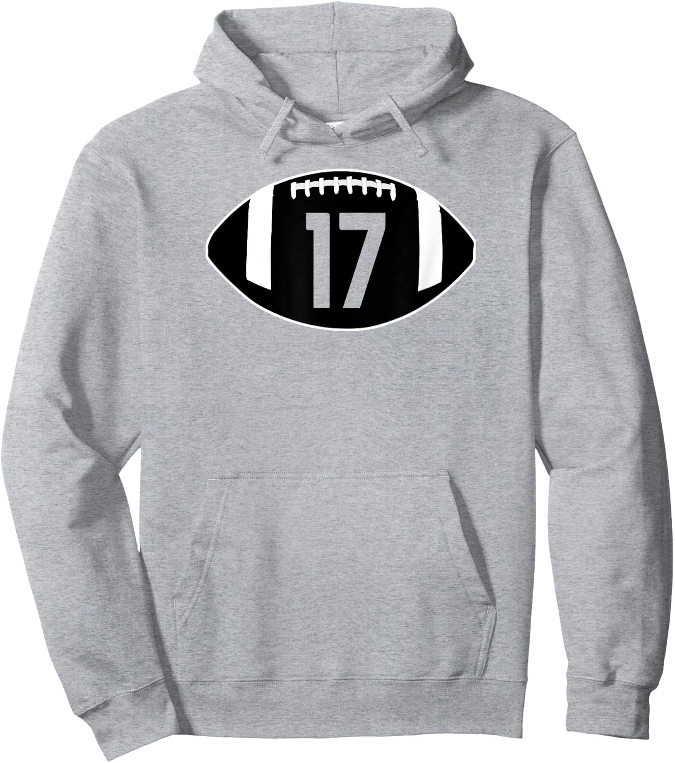 Football Jersey Number 17 Jersey Art-Player Number Hoodie - Hoodie | Ash