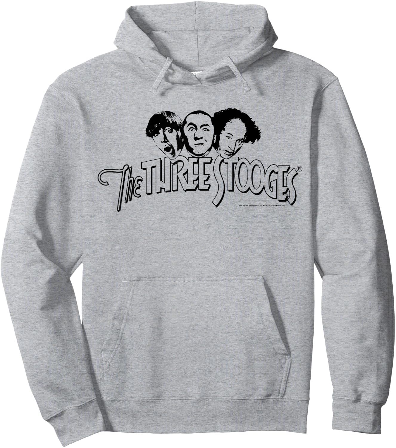 TTS- The Three Stooges Head Logo: Dark Hoodie - Hoodie | Ash