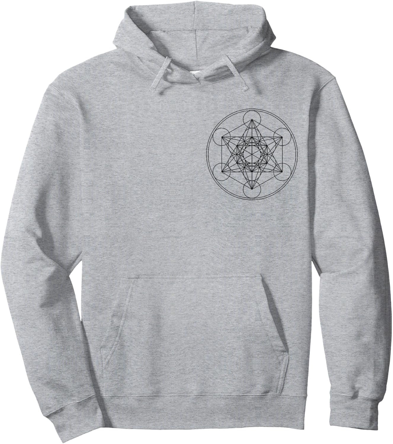 Metatronscube, Sacred Geometry, Platonic Solids, Yoga Hoodie - Hoodie | Ash