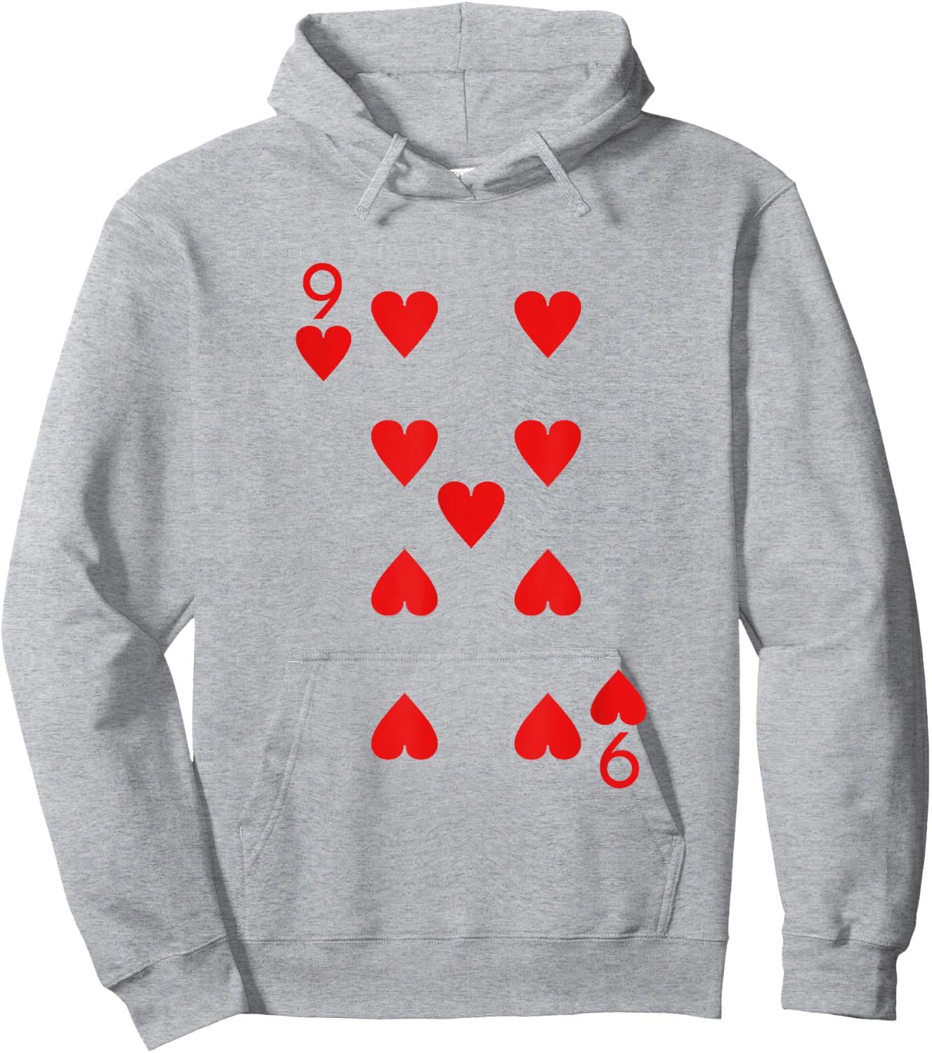 Nine Of Hearts Deck Of Cards Playing Cards Halloween Poker Hoodie - Hoodie | Ash