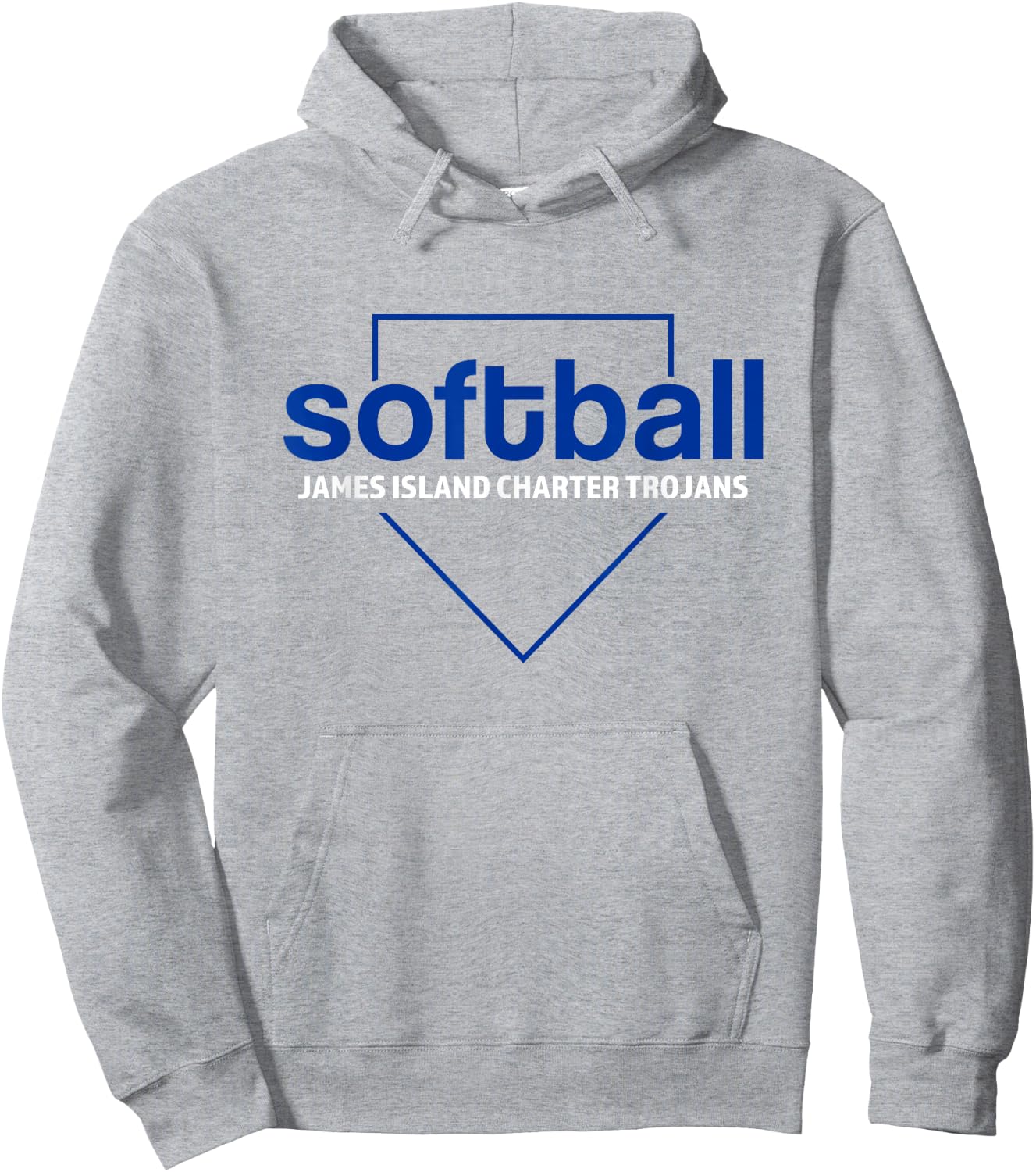 Softball Home Plate Hoodie - Hoodie | Ash