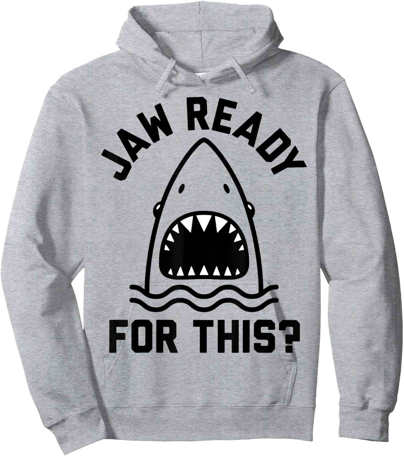 Jaw Ready For This Shark Line Art Hoodie - Hoodie | Ash