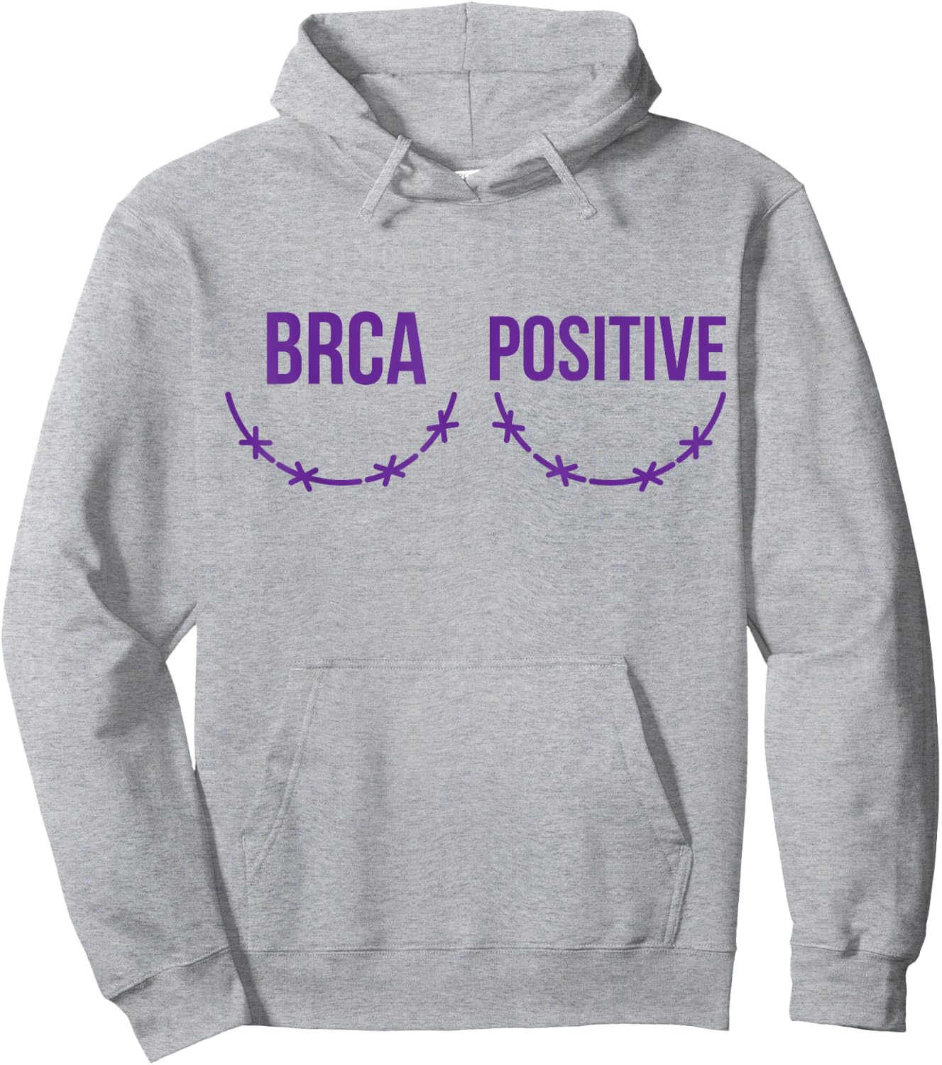 BRCA Positive Survivor Scar Breast Cancer Awareness Hoodie - Hoodie | Ash